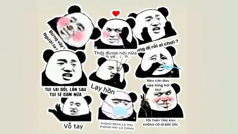 Chuyện cười weibo meme gấu trúc troll face rất vui nhộn.