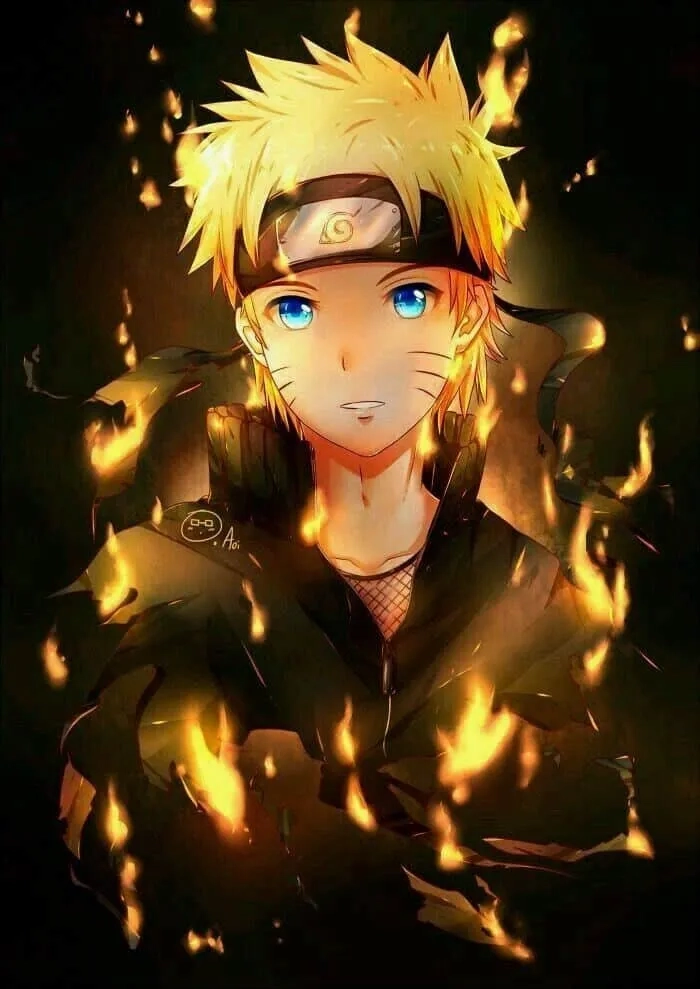 Anh Naruto Cửu Vĩ Cute thể hiện hình ảnh ngọt ngào của Naruto và Cửu Vĩ.