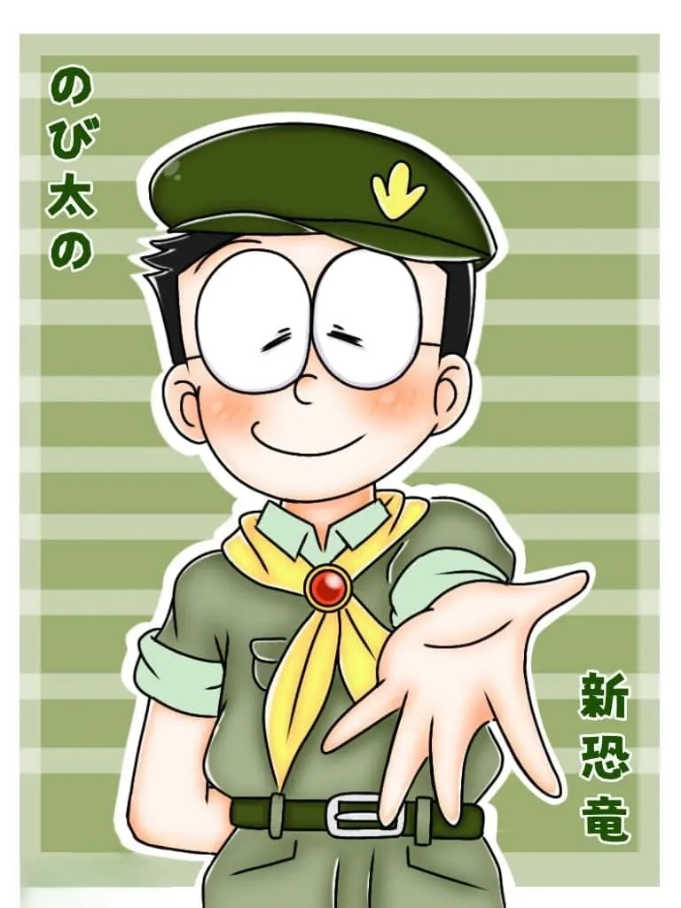 Vẽ Nobita cute thể hiện hình ảnh dễ thương, thu hút mọi ánh nhìn.