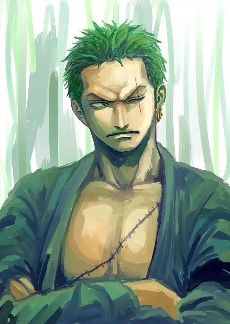 Ảnh nền Zoro ngầu làm nổi bật sức mạnh và phong cách ngầu của nhân vật Zoro.