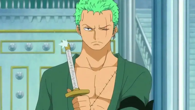 Ảnh nền Zoro làm nổi bật cá tính và sự mạnh mẽ của Zoro trong One Piece.