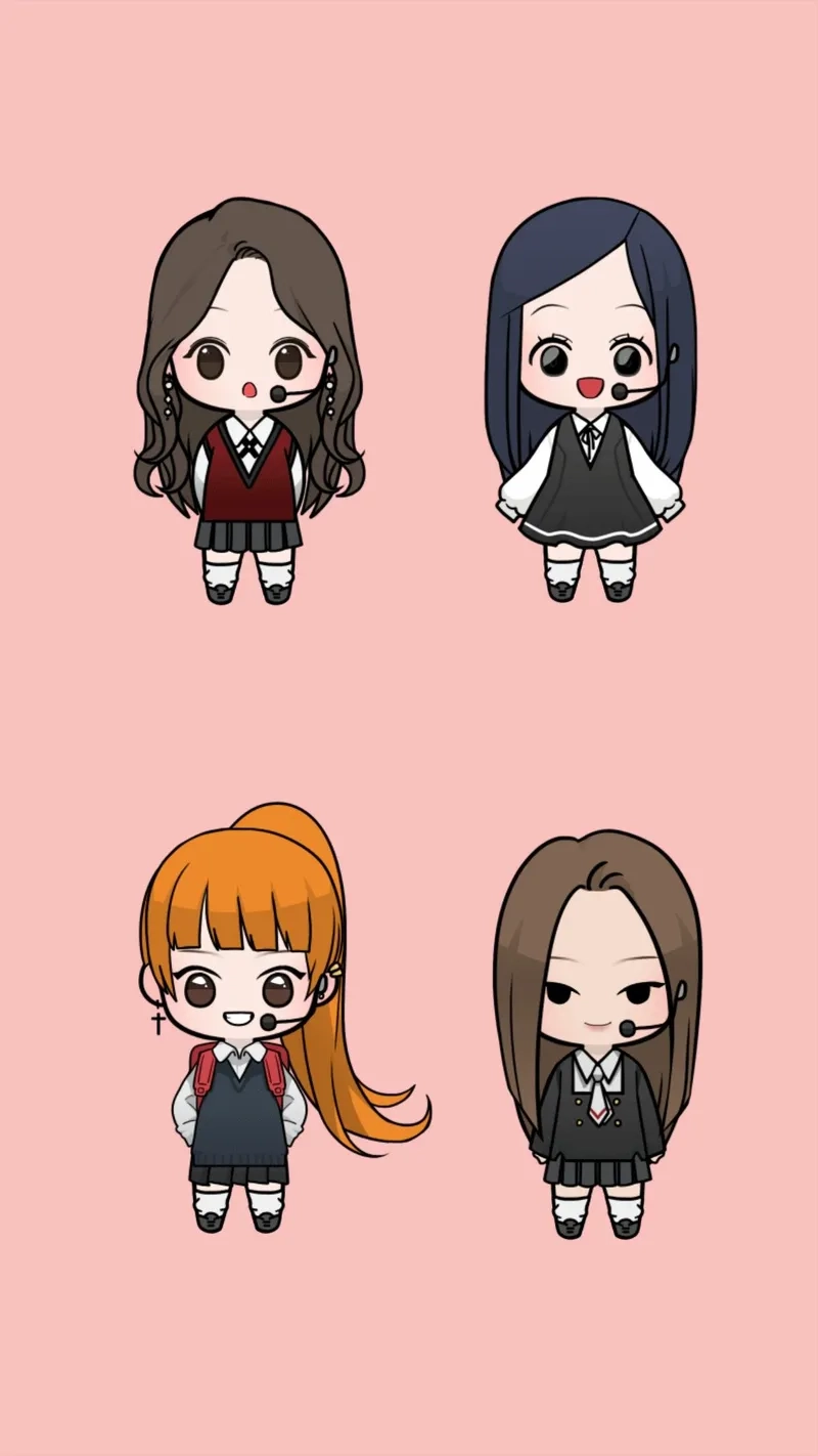 Hình nền black pink cute giúp bạn có một màn hình dễ thương với hình ảnh của các cô gái BLACKPINK.