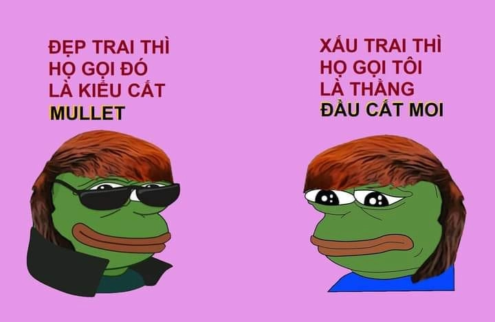 Meme ếch xanh chú hề hài hước, sáng tạo.