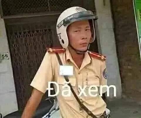 Chú công an meme vừa ngộ nghĩnh vừa thân thiện.