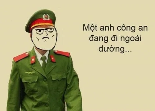 Meme công an bắt mang tính trào phúng cực mạnh.