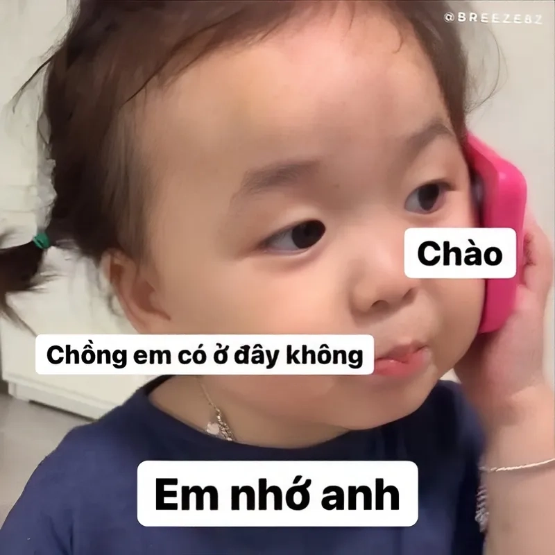 Meme nhớ em quá diễn tả nỗi nhớ da diết, dễ dàng làm tan chảy trái tim người nhận.