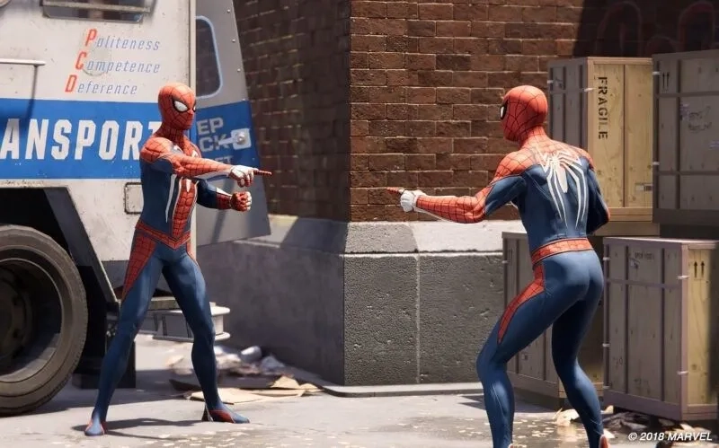 Meme spiderman pointing, biểu tượng cười ra nước mắt.