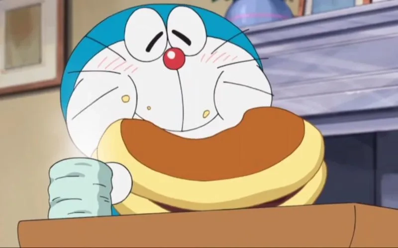 Không thể bỏ lỡ hình ảnh Doraemon ăn bánh rán đáng yêu