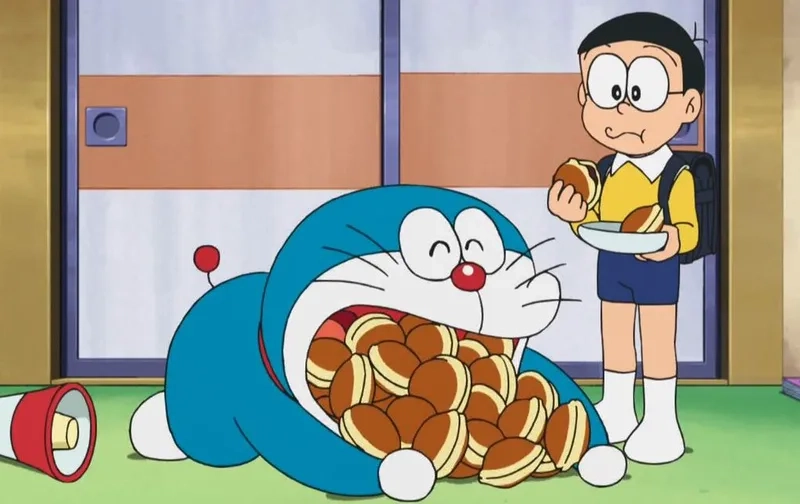 Tải về hình Doraemon ăn bánh rán miễn phí độ phân giải cao