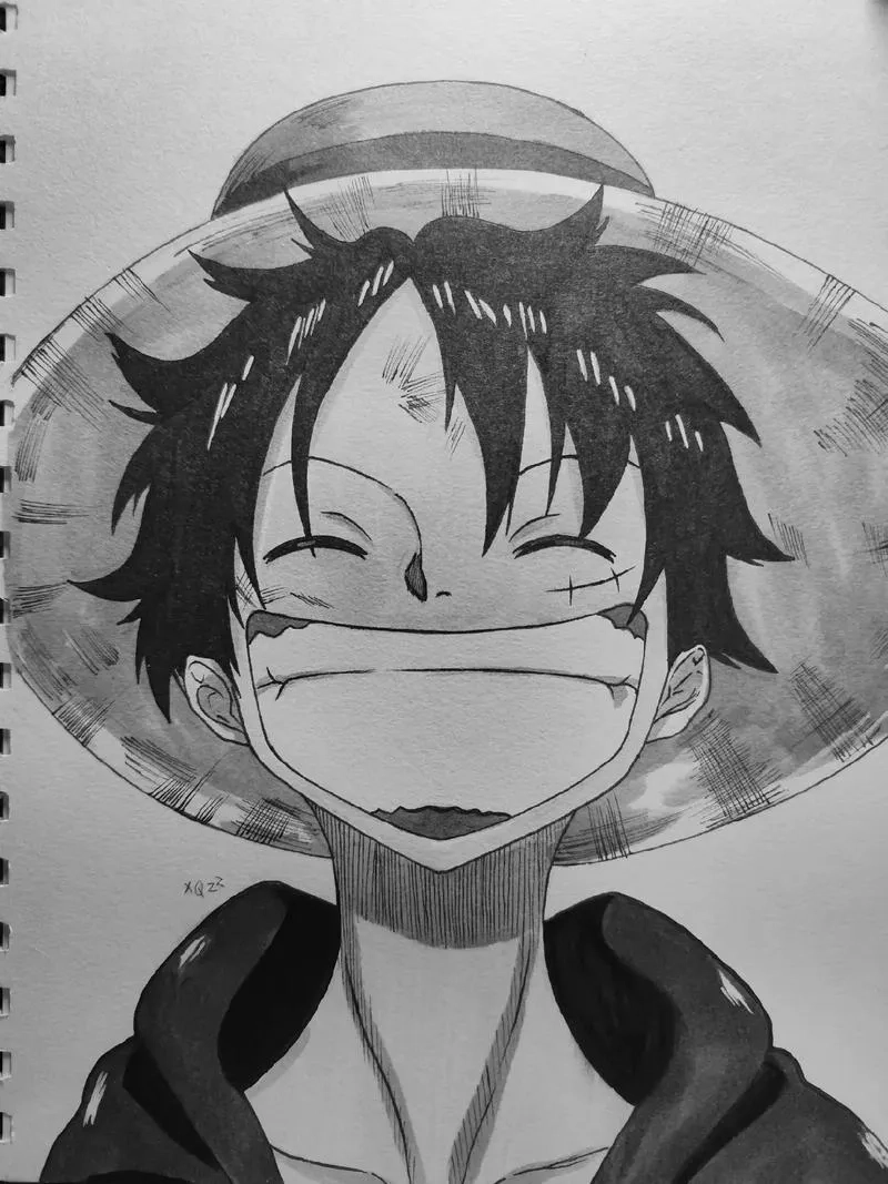 Ngắm nhìn hình vẽ luffy bằng bút chì, cực đẹp