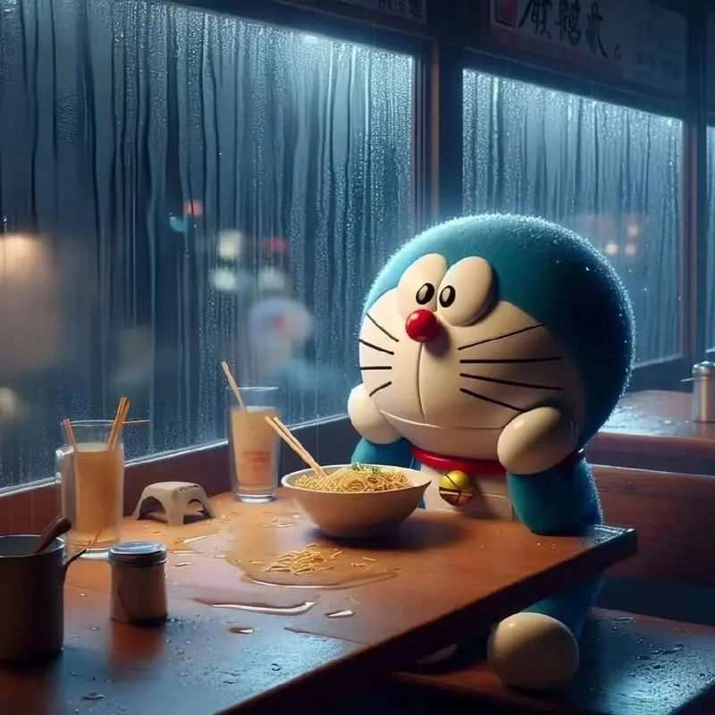 Tâm trạng u buồn với hình ảnh Doraemon buồn