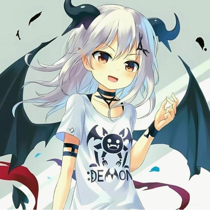 Ảnh ác quỷ anime chibi dễ thương và đáng yêu với trang phục ấn tượng