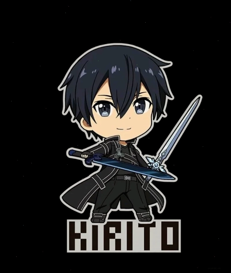 Ảnh anime Kirito chibi với phong cách vẽ độc đáo