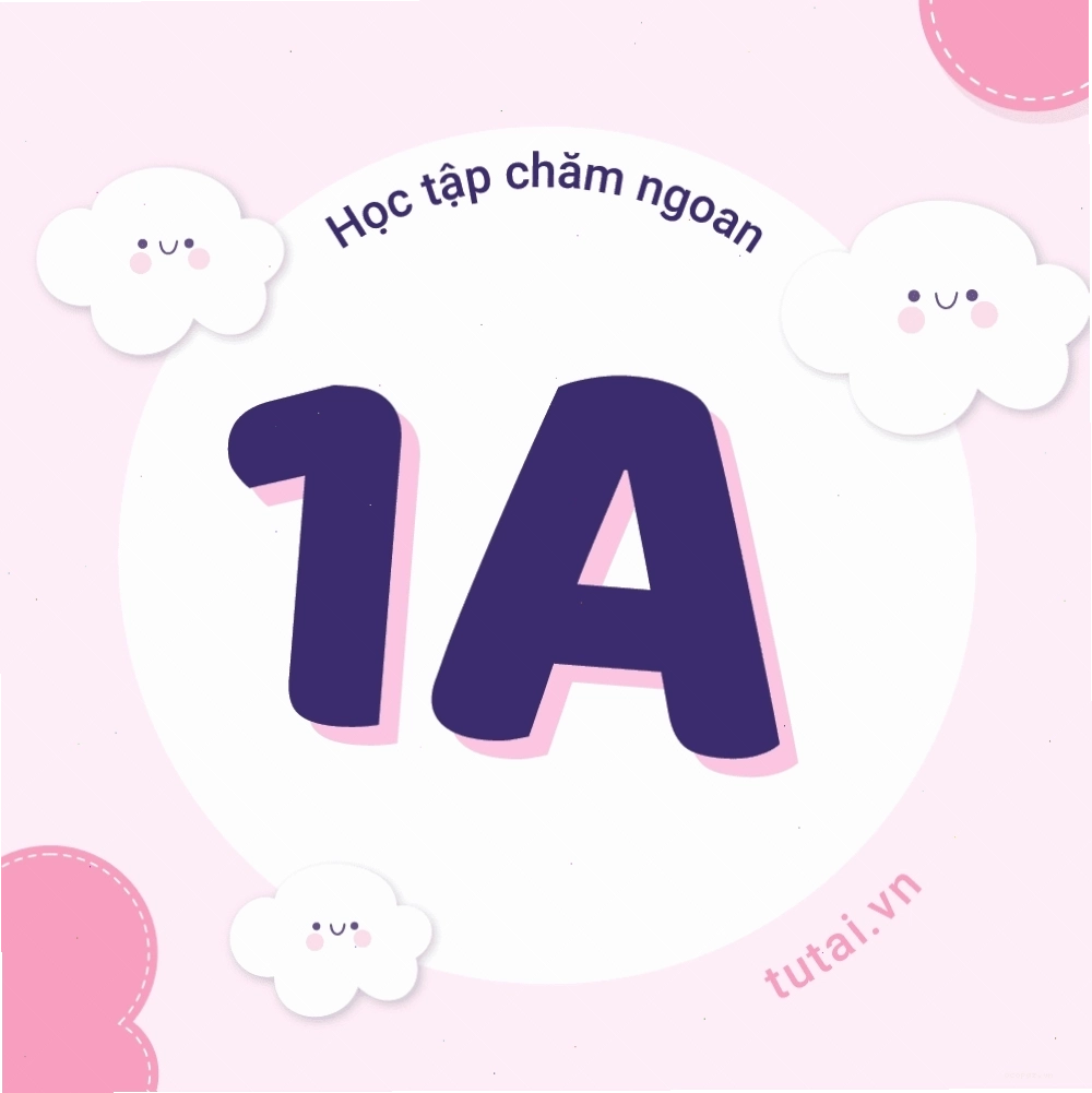 Ảnh đại diện lớp 1A với thiết kế đơn giản