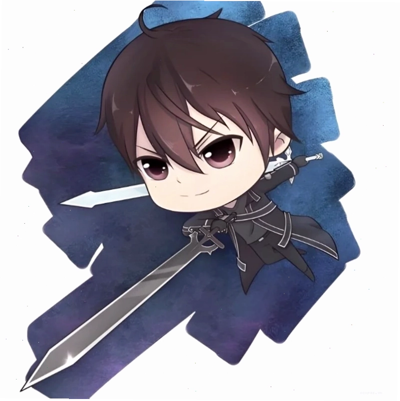 Ảnh Kirito chibi cực kỳ đáng yêu với phong cách vẽ dễ thương