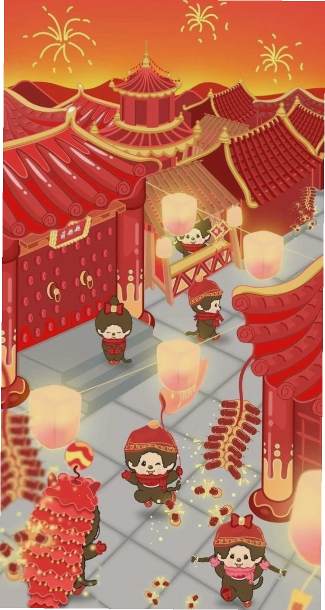 Ảnh nền điện thoại Tết anime dễ thương