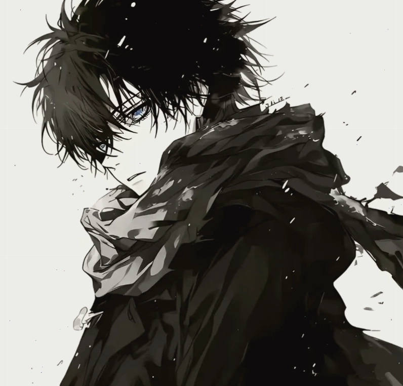 Ảnh trai anime ngầu với ánh mắt sắc sảo và mái tóc vuốt ngược