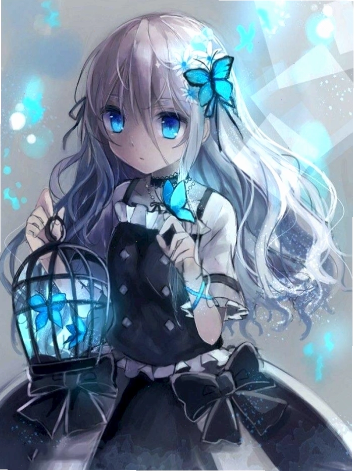 Anime girl 3D với mái tóc xanh cá tính