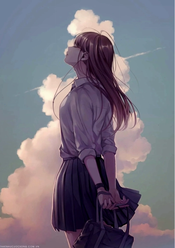 Anime girl tóc bạch kim với vẻ đẹp bí ẩn và cuốn hút
