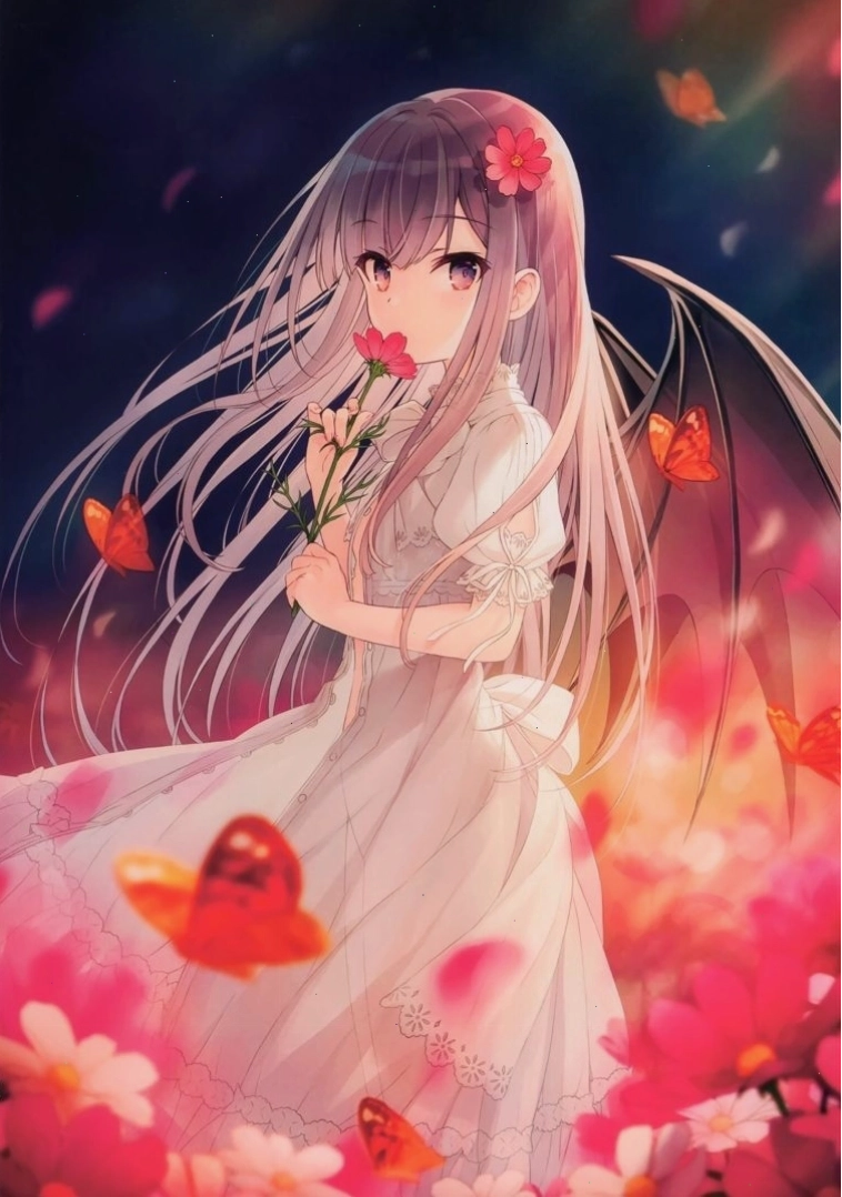 Anime girl với đôi cánh ác quỷ