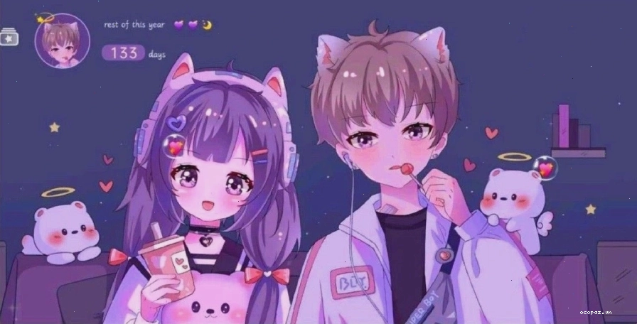 Anime nữ với trang phục học sinh đáng yêu