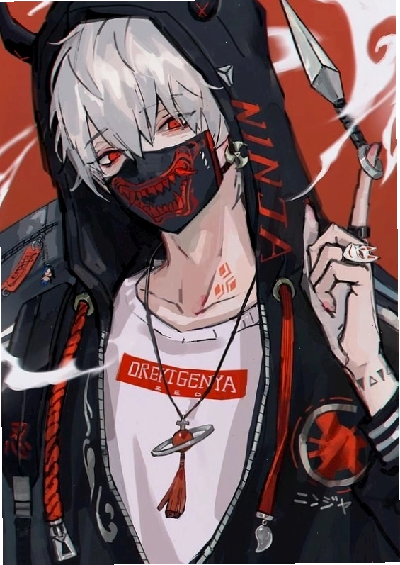 Avatar ác quỷ nam anime với ánh mắt đầy quyền lực và khí chất ngầu lòi
