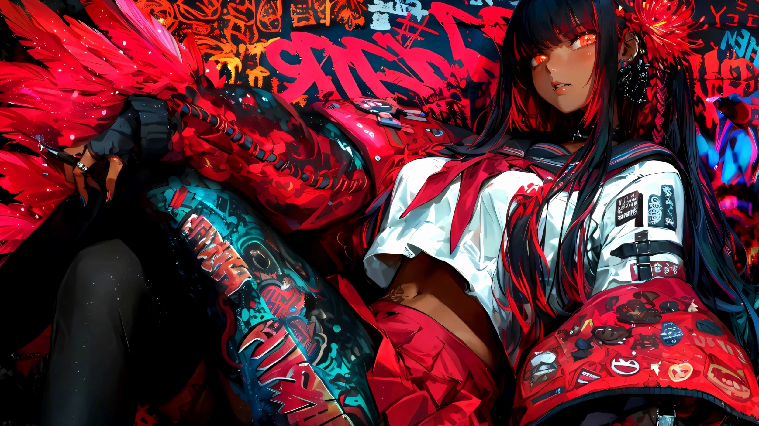 Avatar anime nữ buồn trắng đen với nét vẽ tinh tế