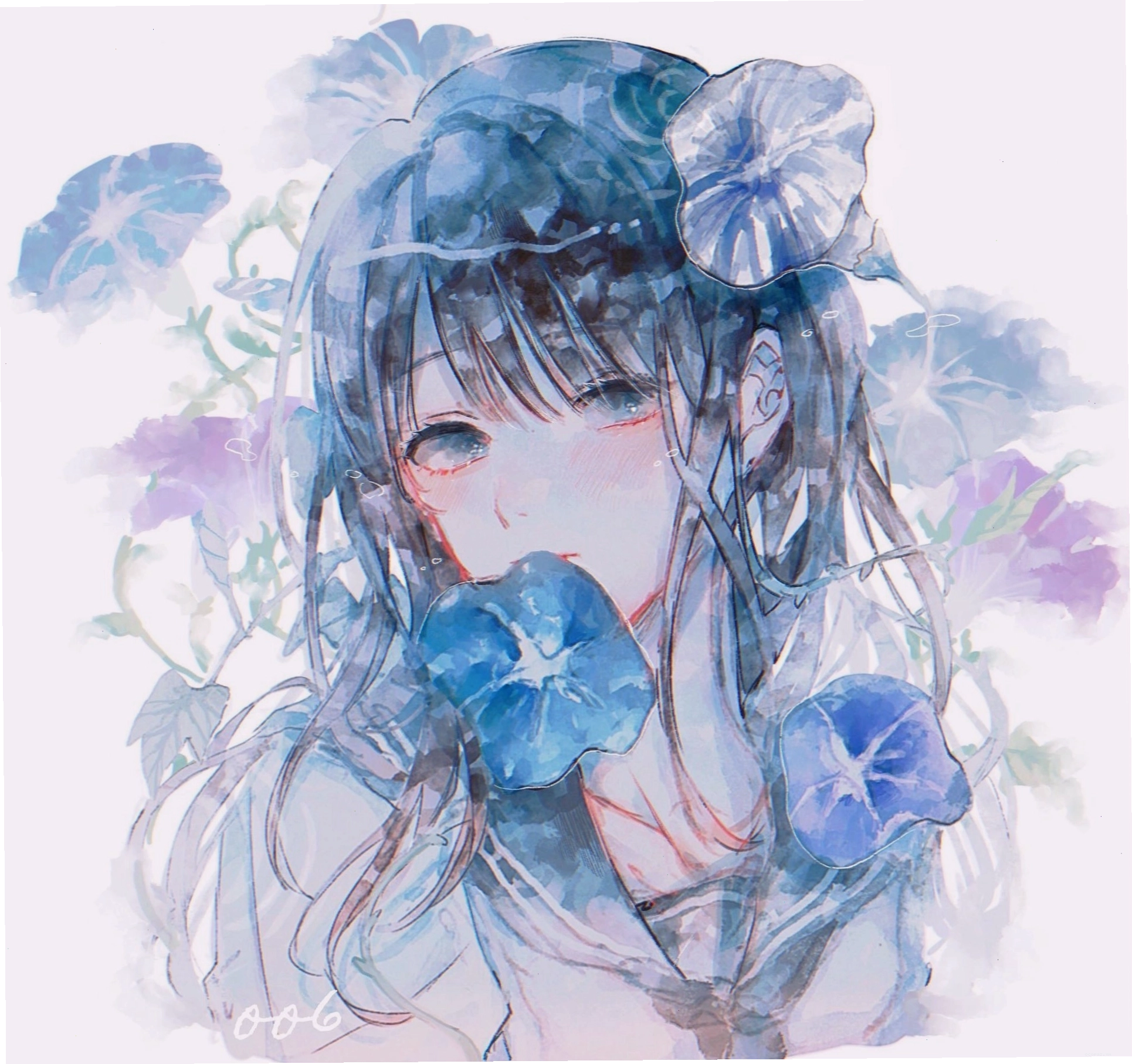 Avatar đôi nam nữ màu xanh dương dễ thương