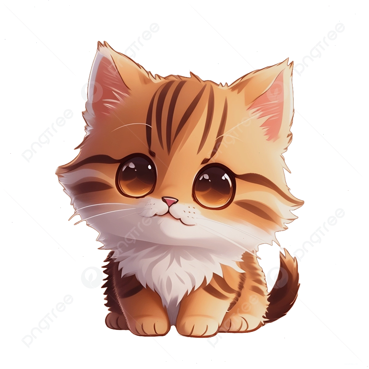Avatar mèo chibi dễ thương với đôi mắt to tròn