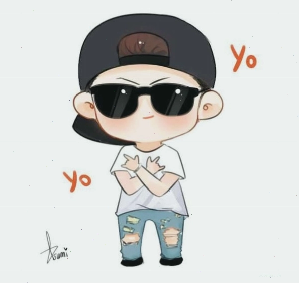 Avatar nam chibi với biểu cảm ngộ nghĩnh và đáng yêu