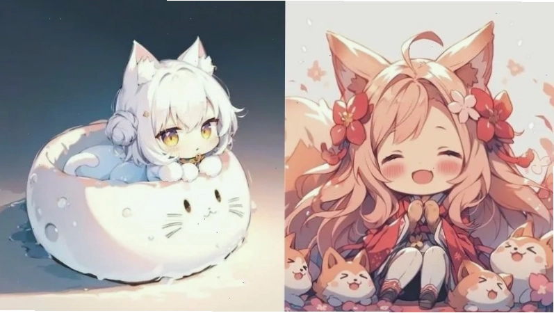 Avatar nữ đẹp cá tính hình cô gái anime hóa cáo