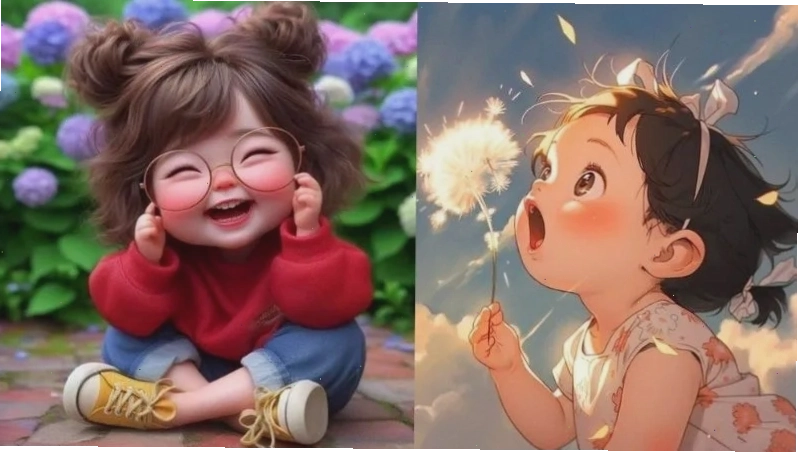 Avatar nữ đẹp dễ thương hình cô bé thổi hoa bồ công anh