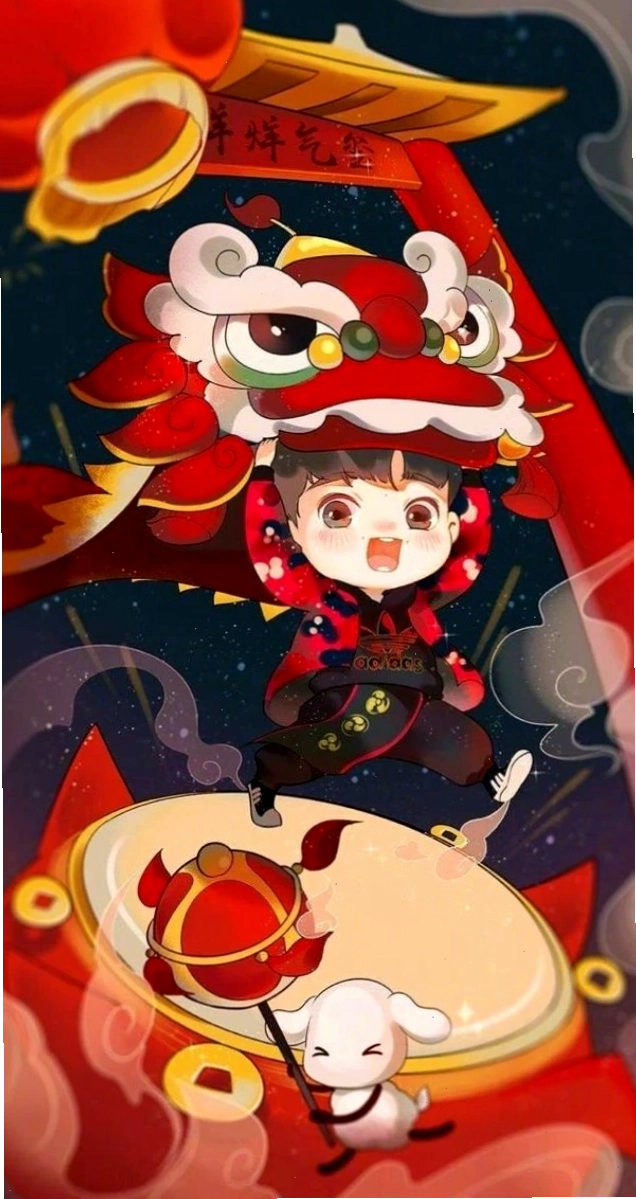 Avatar Tết anime nữ đáng yêu bên cành mai ngày xuân