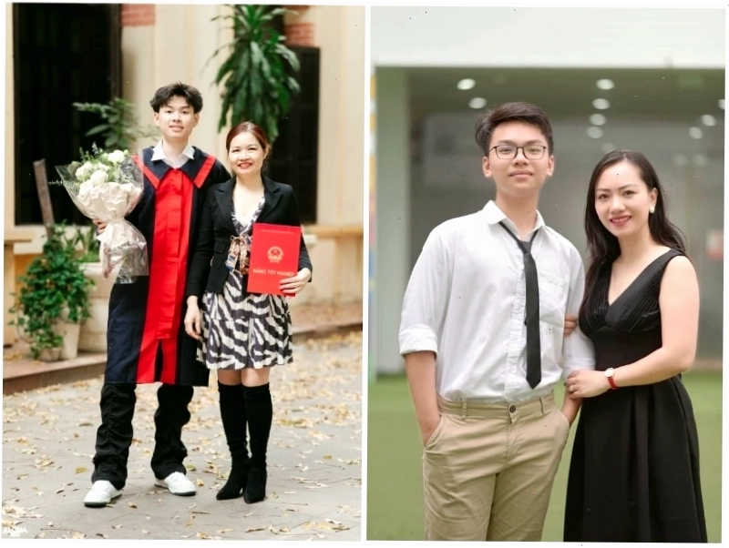Bố mẹ tạo dáng vui vẻ chụp ảnh kỷ yếu cùng con gái