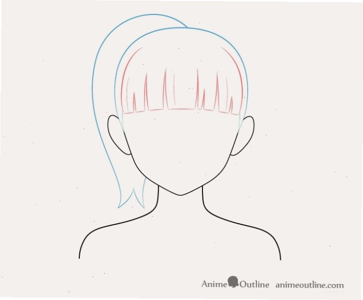 Các bước vẽ tóc đuôi ngựa anime