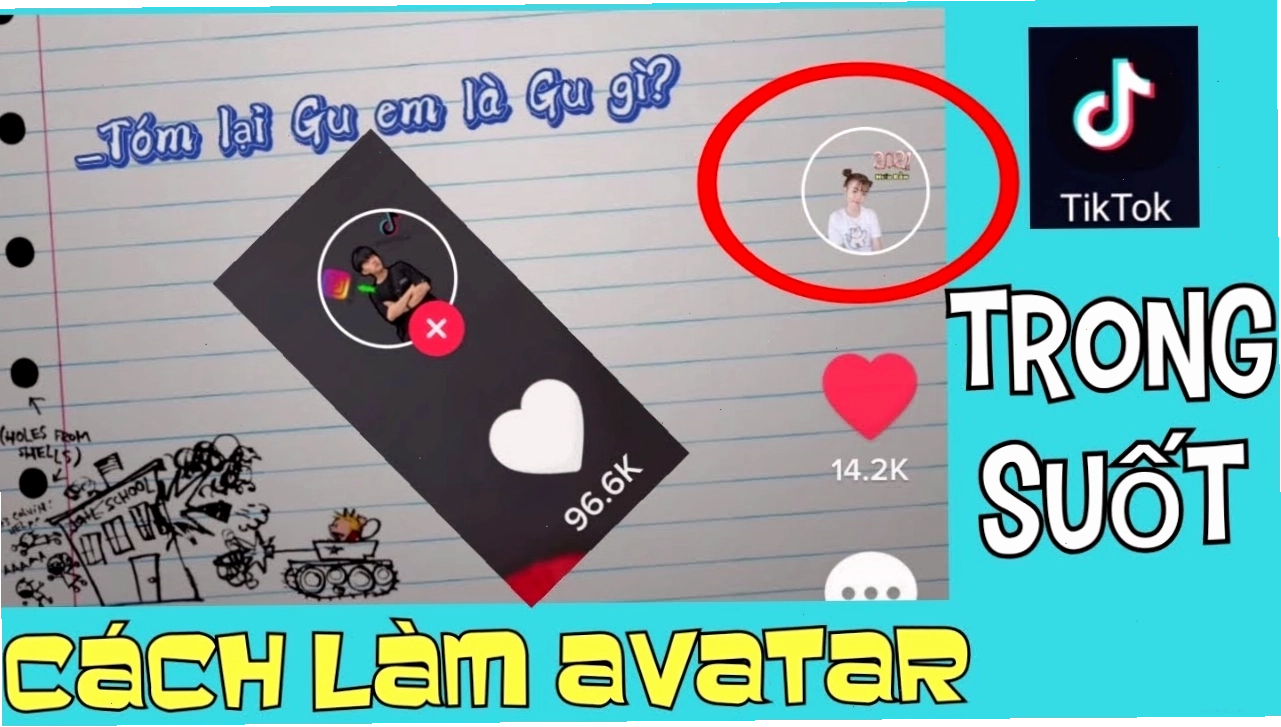 Cách làm avatar tik tok trong suốt cực đẹp