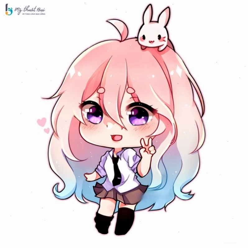 Chibi nữ với mái tóc ngắn cá tính
