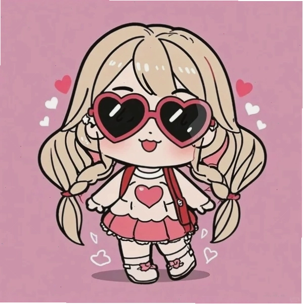 Cô gái chibi đội mũ lưỡi trai, tay chống cằm