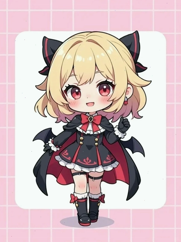 Cô gái chibi ngồi trên mây với biểu cảm mơ màng