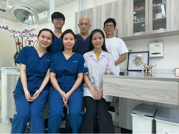 Đội ngũ bác sĩ Pethealth đang thăm khám cho thú cưng