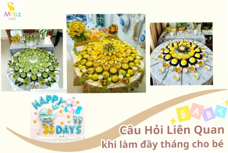 Gia đình quây quần trong ngày đầy tháng của bé
