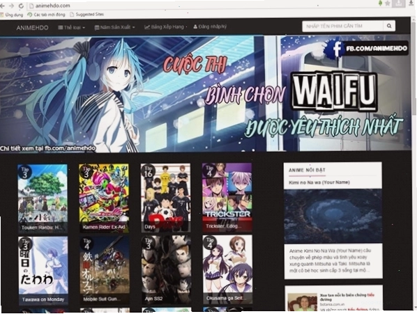 Giao diện Animevietsub.org