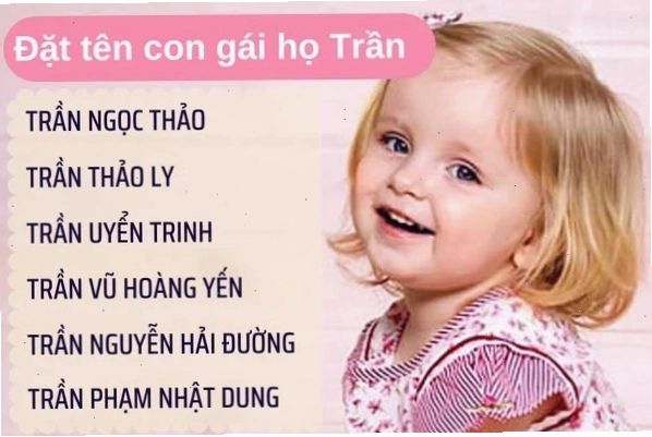 Gợi ý các tên đẹp cho bé gái họ Trần