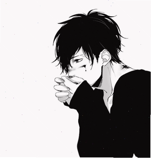 Hình ảnh anime nam tâm trạng nhìn xa xăm