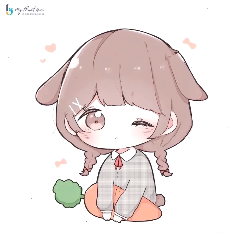 Hình ảnh chibi nữ đang tập vẽ