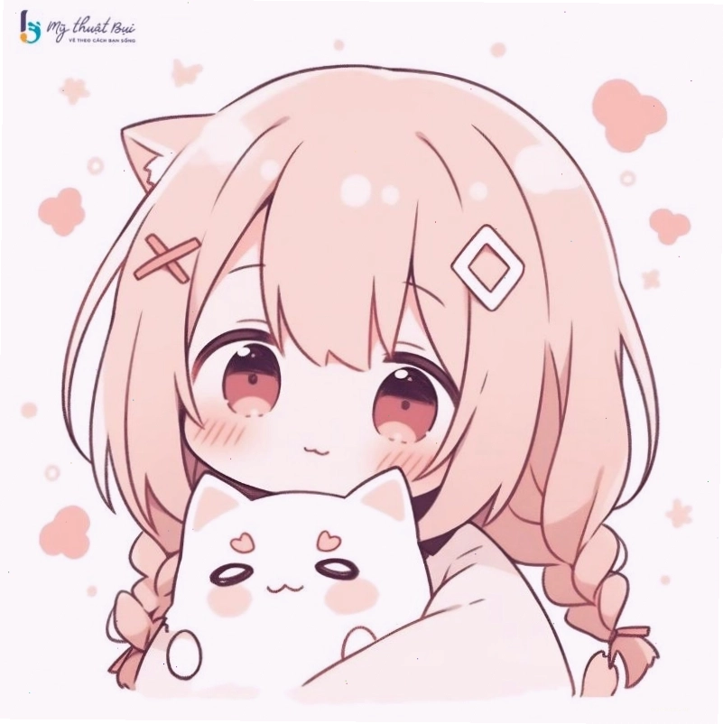 Hình ảnh cô gái anime chibi dễ thương với đôi mắt to tròn và biểu cảm ngọt ngào