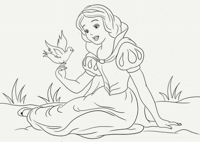Hình ảnh công chúa Snow White lung linh cho bé yêu khám phá màu sắc