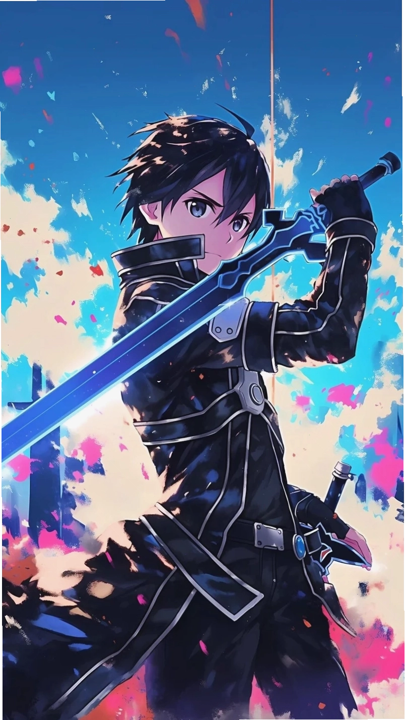 Hình ảnh Kirito ngầu sử dụng song kiếm trong trận chiến