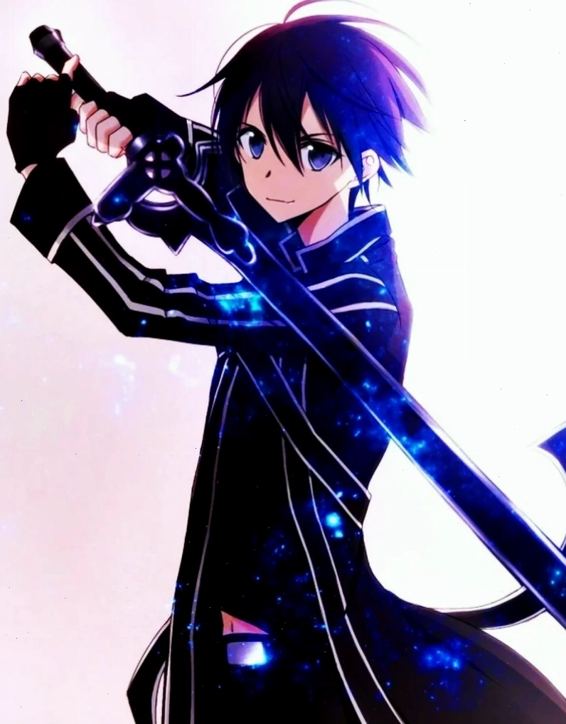 Hình ảnh Kirito với thanh kiếm trên tay, thể hiện sự tập trung cao độ