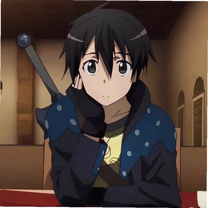 Hình ảnh Kirito với thanh kiếm trong tay